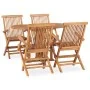 Set de comedor de jardín plegable 5 pzas madera maciza de teca von , Gartensets - Ref: Foro24-3059975, Preis: 518,11 €, Rabat...