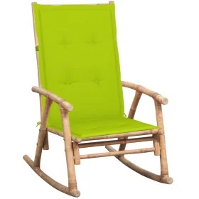 Silla mecedora con cojín bambú by , Garden chairs - Ref: Foro24-3063914, Price: 137,96 €, Discount: -5%%