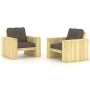 Silla de jardín cojines 2 uds gris taupe madera pino impregnada by , Garden chairs - Ref: Foro24-3065797, Price: 401,04 €, Di...