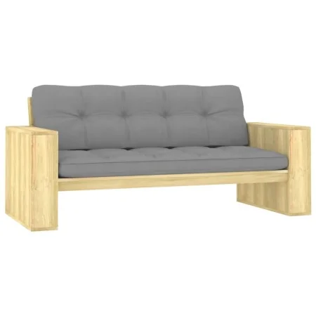 Banco de jardín y cojines gris madera de pino impregnada 179 cm by , garden benches - Ref: Foro24-3065757, Price: 334,21 €, D...