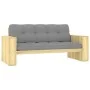 Banco de jardín y cojines gris madera de pino impregnada 179 cm by , garden benches - Ref: Foro24-3065757, Price: 334,21 €, D...