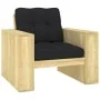 Silla de jardín y cojines negro madera pino impregnada von , Gartenstühle - Ref: Foro24-3065748, Preis: 174,31 €, Rabatt: -5%%