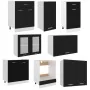 Juego de muebles de cocina 8 piezas madera de ingeniería negro de , Armarios de cocina - Ref: Foro24-3067648, Precio: 487,07 ...