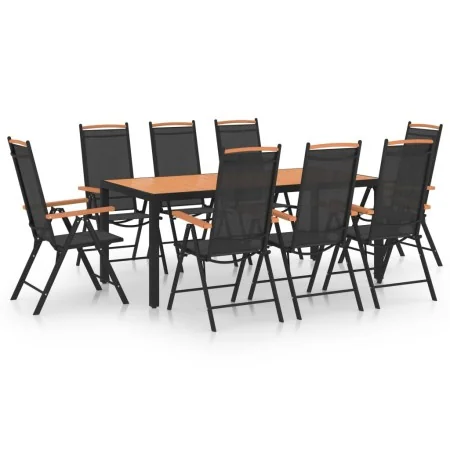 Juego de comedor de jardín 9 piezas aluminio negro de , Conjuntos de jardín - Ref: Foro24-3070630, Precio: 855,64 €, Descuent...