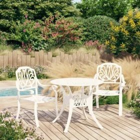 Mesa y sillas de bistró 3 piezas aluminio fundido blanco by , Garden sets - Ref: Foro24-3070576, Price: 554,46 €, Discount: -5%%