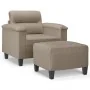 Sillón con taburete tela de microfibra gris taupe 60 cm by , Sofas - Ref: Foro24-3201225, Price: 218,71 €, Discount: -5%%
