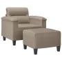 Sillón con taburete tela de microfibra gris taupe 60 cm by , Sofas - Ref: Foro24-3201225, Price: 218,71 €, Discount: -5%%