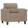 Sillón con taburete tela de microfibra gris taupe 60 cm by , Sofas - Ref: Foro24-3201225, Price: 218,71 €, Discount: -5%%