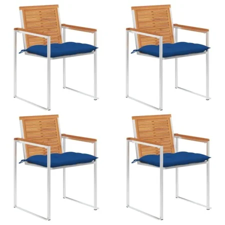 Sillas de jardín y cojines 4 unidades madera maciza de acacia by , Garden chairs - Ref: Foro24-3078495, Price: 501,80 €, Disc...