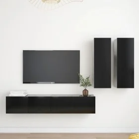 Set de muebles de salón TV 4 piezas madera de