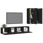 Set de muebles de salón TV 4 piezas madera de ingeniería negro von , TV-Möbel - Ref: Foro24-3078791, Preis: 165,89 €, Rabatt:...