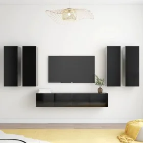 Set de muebles de salón TV 6 piezas madera ingeniería negro von , TV-Möbel - Ref: Foro24-3078785, Preis: 240,21 €, Rabatt: -5%%