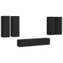 Set de muebles de salón TV 6 piezas madera ingeniería negro de , Muebles TV - Ref: Foro24-3078785, Precio: 249,19 €, Descuent...