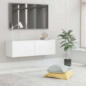 Mueble TV madera contrachapada blanco brillante 100x30x30 cm de , Muebles TV - Ref: Foro24-801487, Precio: 107,42 €, Descuent...
