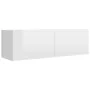 Mueble TV madera contrachapada blanco brillante 100x30x30 cm by , TV Furniture - Ref: Foro24-801487, Price: 107,42 €, Discoun...