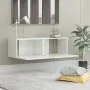 Mueble TV madera contrachapada blanco brillante 100x30x30 cm by , TV Furniture - Ref: Foro24-801487, Price: 107,42 €, Discoun...
