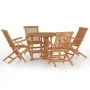 Set de comedor de jardín plegable 5 pzas madera maciza de teca by , Garden sets - Ref: Foro24-3096572, Price: 599,16 €, Disco...