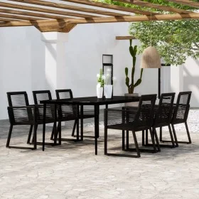 Juego de comedor de jardín 7 piezas negro de , Conjuntos de jardín - Ref: Foro24-3099159, Precio: 630,83 €, Descuento: -5%%