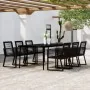 Juego de comedor de jardín 7 piezas negro de , Conjuntos de jardín - Ref: Foro24-3099159, Precio: 630,83 €, Descuento: -5%%