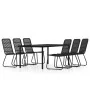 Juego de comedor para jardín 7 piezas negro | Foro24.es | Tu tienda online para hogar, jardín y más Foro24.es