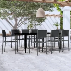 Juego de comedor para jardín 9 piezas negro de , Conjuntos de jardín - Ref: Foro24-3099268, Precio: 630,51 €, Descuento: -5%%
