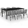 Juego de comedor de jardín 7 piezas ratán sintético gris by , Garden sets - Ref: Foro24-3099237, Price: 742,03 €, Discount: -5%%