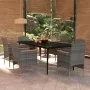 Juego de comedor de jardín 7 piezas con cojines gris y negro by , Garden sets - Ref: Foro24-3099351, Price: 575,85 €, Discoun...