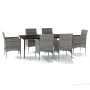 Juego de comedor de jardín 7 piezas con cojines gris y negro by , Garden sets - Ref: Foro24-3099351, Price: 575,85 €, Discoun...