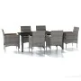 Juego de comedor de jardín 7 piezas con cojines gris y negro by , Garden sets - Ref: Foro24-3099339, Price: 639,71 €, Discoun...