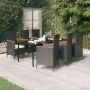 Juego de comedor de jardín 7 piezas con cojines negro by , Garden sets - Ref: Foro24-3099429, Price: 1,00 €, Discount: -5%%