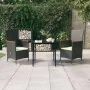 Juego de comedor de jardín 3 piezas con cojines negro von , Gartensets - Ref: Foro24-3099443, Preis: 371,37 €, Rabatt: -5%%