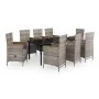 Juego de comedor de jardín 9 pzas con cojines gris by , Garden sets - Ref: Foro24-3099436, Price: 1,00 €, Discount: -5%%