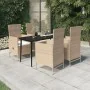 Juego de comedor de jardín 5 piezas con cojines beige by , Garden sets - Ref: Foro24-3099457, Price: 565,18 €, Discount: -5%%