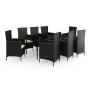 Juego de comedor de jardín 9 piezas con cojines negro by , Garden sets - Ref: Foro24-3099448, Price: 1,00 €, Discount: -5%%