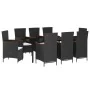 Juego de comedor de jardín 9 piezas con cojines negro by , Garden sets - Ref: Foro24-3099462, Price: 1,00 €, Discount: -5%%