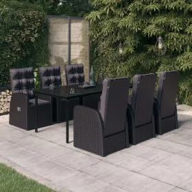 Juego de comedor de jardín 7 piezas con cojines negro von , Gartensets - Ref: Foro24-3099483, Preis: 1,00 €, Rabatt: -5%%