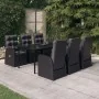 Juego de comedor de jardín 7 piezas con cojines negro by , Garden sets - Ref: Foro24-3099483, Price: 1,00 €, Discount: -5%%