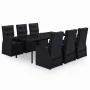 Juego de comedor de jardín 7 piezas con cojines negro by , Garden sets - Ref: Foro24-3099483, Price: 1,00 €, Discount: -5%%