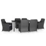 Juego de comedor de jardín 7 piezas con cojines negro by , Garden sets - Ref: Foro24-3099533, Price: 1,00 €, Discount: -5%%