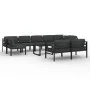 Set muebles de jardín 10 pzas y cojines aluminio gris antracita by , Garden sets - Ref: Foro24-3107819, Price: 1,00 €, Discou...