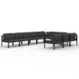 Set muebles de jardín 10 pzas y cojines aluminio gris antracita von , Gartensets - Ref: Foro24-3107825, Preis: 1,00 €, Rabatt...