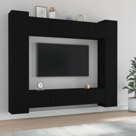 Set de muebles para TV 8 piezas madera contrachapada negro von , TV-Möbel - Ref: Foro24-3114231, Preis: 388,34 €, Rabatt: -5%%