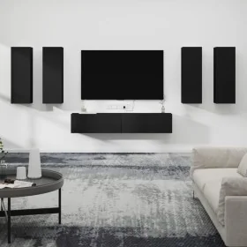 Set de muebles para TV 6 piezas madera contrachapada negro von , TV-Möbel - Ref: Foro24-3114343, Preis: 239,10 €, Rabatt: -5%%