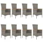 Set comedor jardín 9 pzas y cojines ratán sintético gris by , Garden sets - Ref: Foro24-3157543, Price: 731,25 €, Discount: -5%%