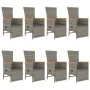 Set comedor jardín 9 pzas y cojines ratán sintético gris by , Garden sets - Ref: Foro24-3157560, Price: 1,00 €, Discount: -5%%