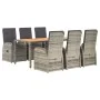 Set comedor jardín 7 pzas y cojines ratán sintético gris by , Garden sets - Ref: Foro24-3157588, Price: 1,00 €, Discount: -5%%