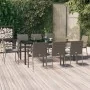 Set comedor jardín 9 pzas y cojines ratán sintético negro gris by , Garden sets - Ref: Foro24-3185142, Price: 655,07 €, Disco...