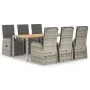 Set comedor jardín 7 pzas y cojines ratán sintético gris von , Gartensets - Ref: Foro24-3157595, Preis: 1,00 €, Rabatt: -5%%
