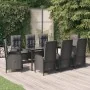 Set de comedor de jardín 9 pzas y cojines ratán sintético negro by , Garden sets - Ref: Foro24-3185196, Price: 1,00 €, Discou...