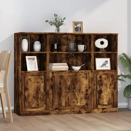 Aparador alto 3 piezas madera contrachapada roble ahumado von , Sideboards - Ref: Foro24-3185308, Preis: 207,33 €, Rabatt: -5%%